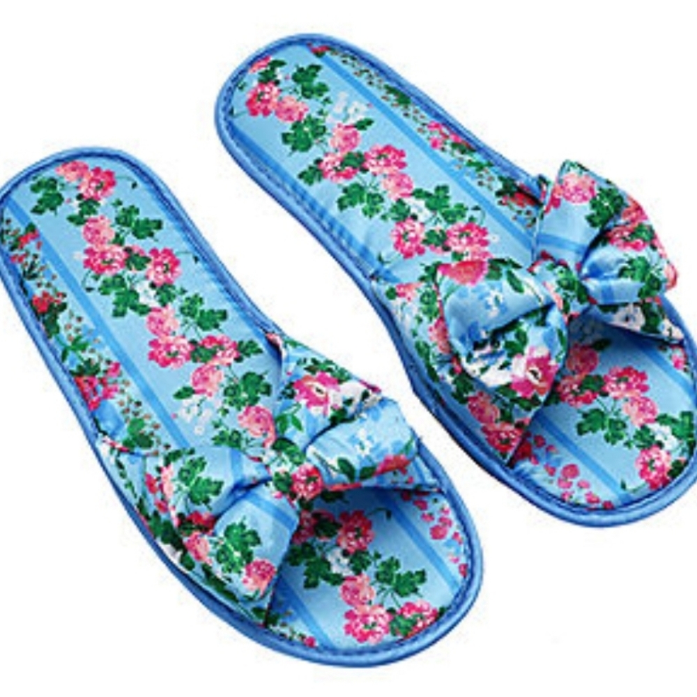 Macbeth Satin Printed Slide-On Slippers